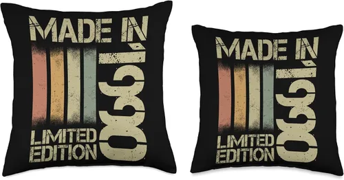 Vista 3 de 1990 vintage birthday retro Limited Edition men woman gift Throw Pillow