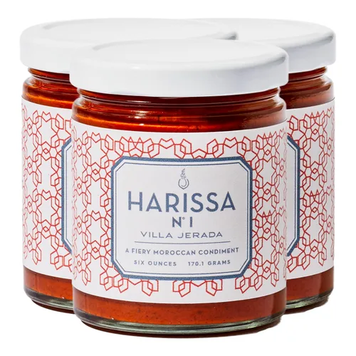 Vista 11 de Villa Jerada, Harissa, 6 oz, Salsa picante marroquí ardiente con limón en conserva, La cantidad perfecta de sabor, acidez y especias para cualquier