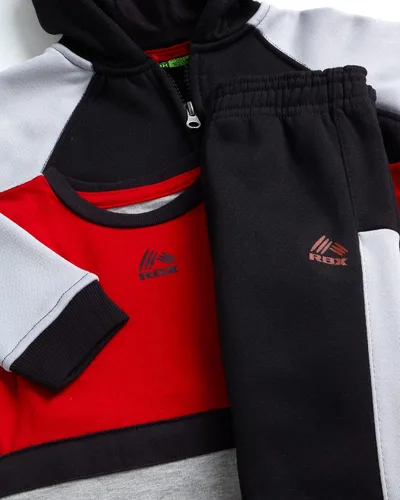 Vista 2 de RBX Conjunto deportivo de 3 piezas para bebé, camiseta y sudadera