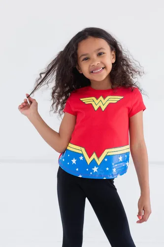 Vista 3 de DC Comics Wonder Woman - Paquete de 4 camisetas para niñas, Oro