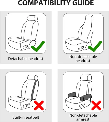Vista 9 de TOYOUN fundas clásicas universales de cuero sintético para asiento delantero de automóvil, fundas de asiento tipo cubo de respaldo alto - Se adaptan