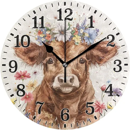 Vista 77 de JUNZAN Reloj de bañera con vino romántico espumoso y velas, reloj de pared silencioso de 10 pulgadas, pequeño reloj redondo, decoración de cocina