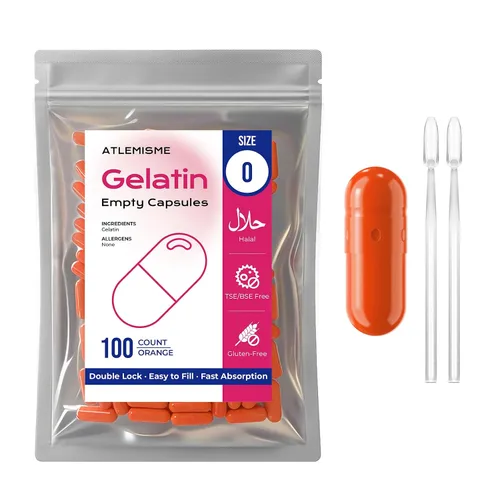 Vista 5 de Blue Size 0 Cápsulas vacías de gelatina (100 unidades) – Cápsulas de gel de relleno de bricolaje con 2 cucharas de relleno para cápsula (azul)