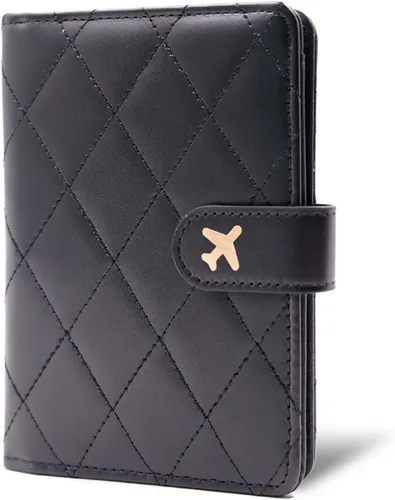 Vista 35 de Melsbrinna Funda de cuero prémium para pasaporte, impermeable, con bloqueo RFID, cartera de viaje con soporte para bolígrafo, bonito libro