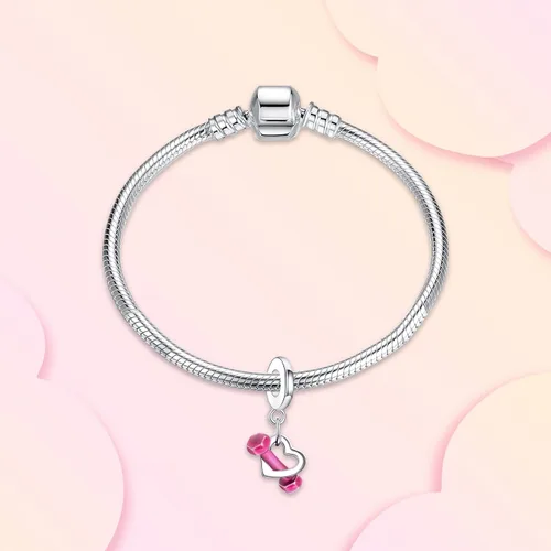 Vista 2 de Annmors Dijes familiares de joyería para mujer, plata de ley 925, colgante con circonita cúbica, cuentas de joyería para niñas, regalos de bricolaje