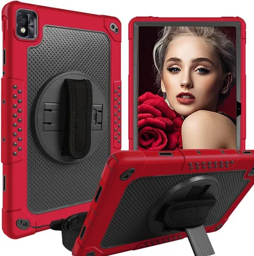 Vista 9 de Mignova - Funda para tablet TCL Tab Pro 5G, soporte giratorio integrado, correa de hombro, correa de mano, híbrida a prueba de golpes, para niños
