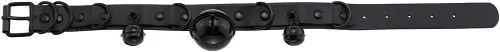 Vista 6 de Multicolor PU Simulated Leather Black-tone Silver-tone 4cm Large Bell Rivets Neckband Choker Necklace