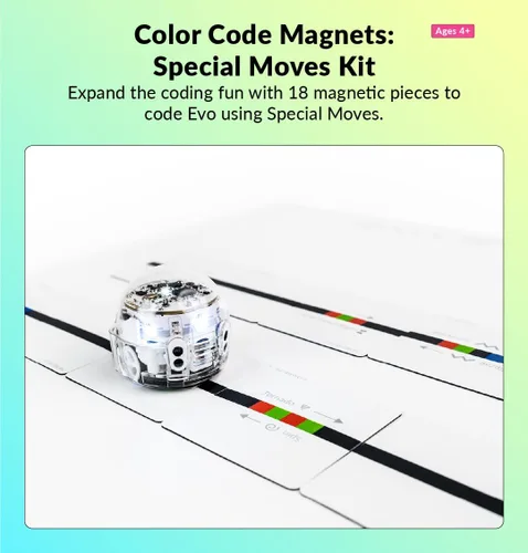 Vista 3 de Kit de Imanes de Código de Color Ozobot Movimientos Especiales, Herramienta de Aprendizaje de Programación Interactiva para Niños de 3 años