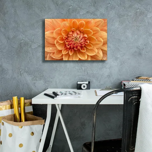 Vista 5 de Epic Graffiti 'Orange Dahlia' de Cora Niele, lienzo decorativo para pared, 18 x 12 pulgadas