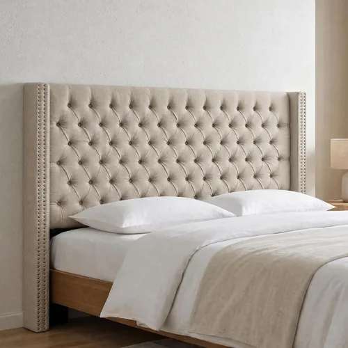 Vista 12 de Madison Park Cabecera tapizada Queen Wingback, con acolchado de esponja de alta densidad, cabecera de altura ajustable, fácil montaje, terciopelo