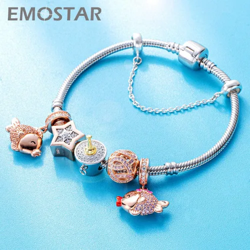 Vista 4 de Los dijes del océano marino se adaptan a la pulsera europea de animales de verano delfines madresniños tortuga sobre cuentas de vidrio azul pez