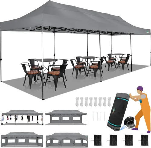 Vista 21 de COBIZI Tienda de campaña desplegable de 6.6 x 6.6 pies, toldo resistente, fácil de instalar, impermeable, para exteriores, fiestas, playa, jardín