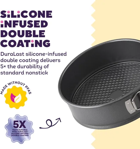 Vista 4 de Wilton Platinum - Molde para pastel de queso de 9 pulgadas con forma desmontable antiadherente, sartenes para hornear de acero inoxidable, fabricado