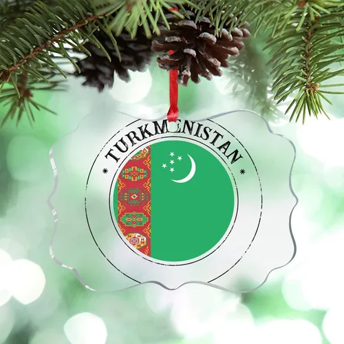 Vista 16 de Adornos de Navidad de Uzbekistán, bandera de Uzbekistán, adornos de árbol de Navidad, adornos de Navidad personalizados de acrílico transparente
