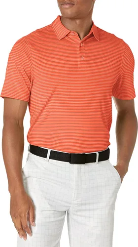 Vista 5 de Cutter & Buck Polo Drytec Forge a rayas de lápiz que absorbe la humedad para hombre Negro