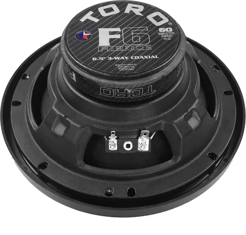 Vista 4 de Toro Audio F6 - Altavoces coaxiales de 3 vías para automóvil de 6.5 pulgadas Par de alta eficiencia de 120 W pico/60 W RMS, tweeters de 0.512 in
