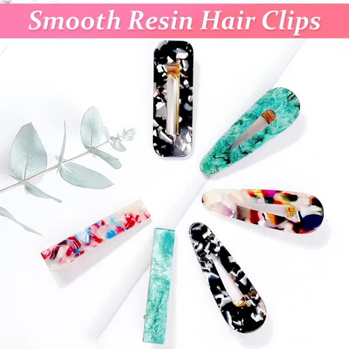 Vista 4 de 30 pasadores de resina acrílica, pasadores cridoz y pinzas para el cabello de perlas para mujeres, accesorios para el cabello con flequillos