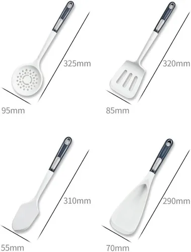 Vista 5 de Juego de utensilios de cocina de 13 piezas con soporte, herramientas de cocina de silicona, espátula ranurada, cuchara, espátula, espátula