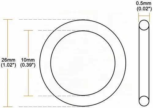Vista 3 de uxcell Anillo de Pistón de Compresión de Reemplazo para Compresor de Aire, 26mm DE, 10mm DI, 0.5mm de Grosor, Amarillo