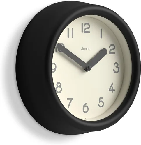 Vista 8 de JONES CLOCKS® Reloj de pared Fuze Reloj redondo pequeño Beige Diseño moderno juguetón con presencia escultórica suave Ideal para cocinas