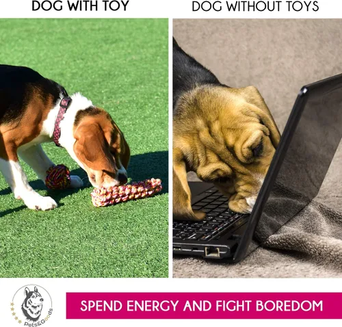 Vista 6 de Pets&Goods Juguetes masticables de cuerda – Paquete de 13 juguetes duraderos de algodón para cachorros y perros pequeños – Juguetes de cuerda