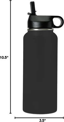 Vista 8 de LaserGram Botella de agua personalizada, hombre haciendo slam dunk de baloncesto, de acero inoxidable, de doble pared con aislamiento al vacío