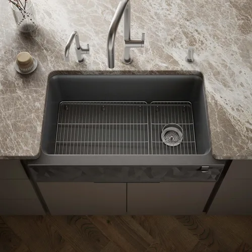 Vista 54 de Kohler K-8223-CM5 Cairn - Grifos para fregadero de cocina, color beige mate