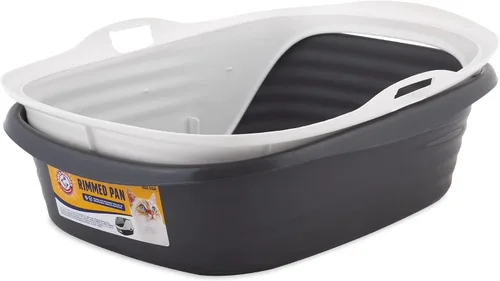 Vista 2 de Arm & Hammer Caja de arena para gatos con bordes altos y Microban, fabricada en Estados Unidos Tall sturdy walls help contain spray, scatter and