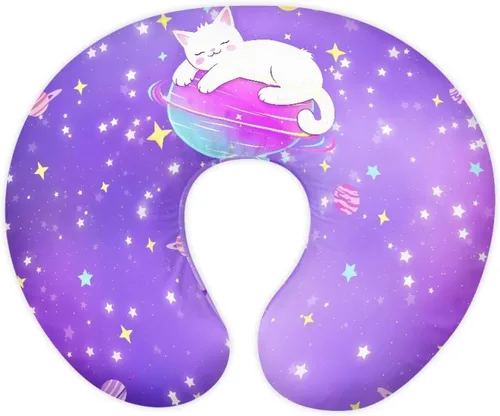Vista 28 de Funda de almohada de alimentación de ajolote azul, funda de almohada de lactancia materna con margaritas para niñas recién nacidas, funda