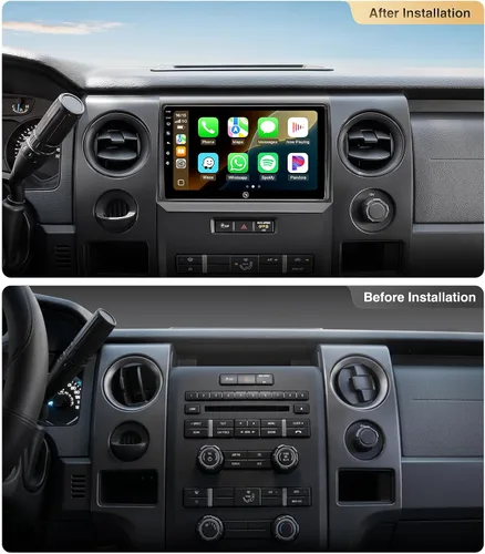 Vista 3 de Estéreo de auto Android 13 de 9 pulgadas para Ford F150 2009-2014 – 4G+64G Wireless CarPlay Android Auto Radio, actualización de radio HD, pantalla