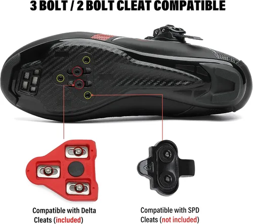 Vista 5 de KESCOO Zapatos de ciclismo para hombre y mujer, compatibles con zapatos de bicicleta Peloton y tacos Delta preinstalados, clip en bicicleta