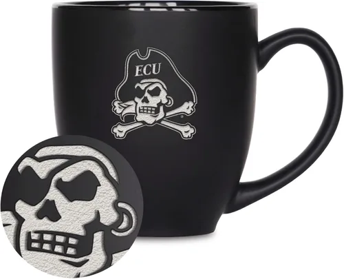 Vista 10 de Rico Industries - Taza de cerámica mate negra con grabado láser estándar de 15oz para NCAA (escuelas T & U) - Para bebidas calientes o frías