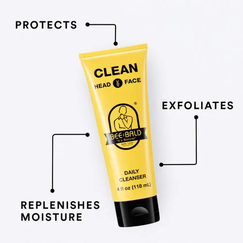 Vista 9 de Bee Bald Clean Limpiador diario de cabeza y cara, refresca y lava a fondo, cuidado de la cabeza calva premium para hombres y mujeres, 4 onzas