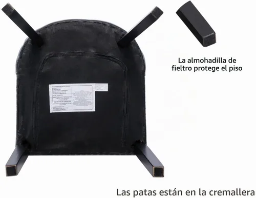 Vista 7 de Shunzhi Juego de 2 sillas de comedor de piel sintética, sillas de comedor Beige