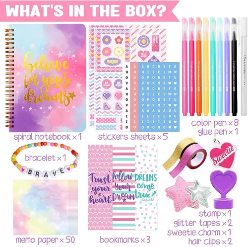Vista 5 de Nollh DlY Journal Kit for Girls Scrapbook Gifts for 8-12 Year Old Girl