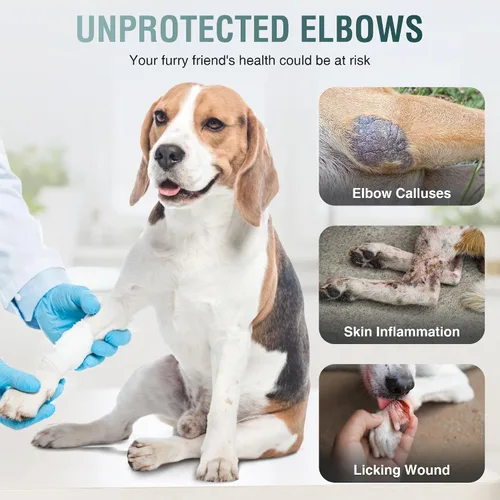 Vista 3 de Codera para perro y pierna delantera para perro para dejar de lamer, protector de codo de perro y coderas de higroma para perros, mangas