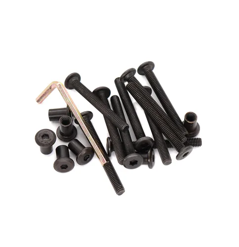 Vista 13 de Juego de 10 tuercas hexagonales M6 x 0.394 in, tornillos negros M6x15mm, para muebles, camas y armarios