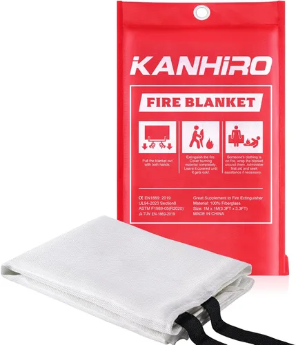 Vista 11 de kanhiro - Capa ignífuga de emergencia con capucha – kanhiro 1076°F Poncho de escape de incendios resistente al calor, capa extra grande
