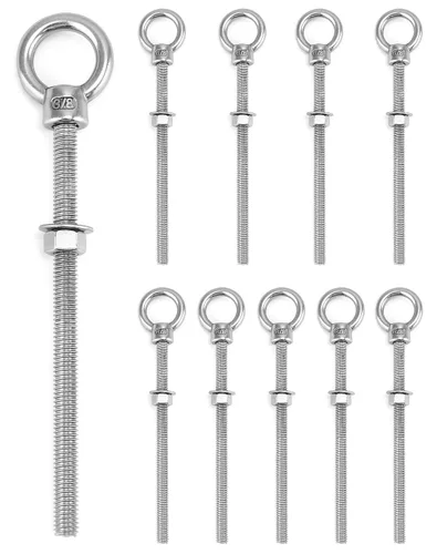 Vista 9 de QWORK Cáncamos roscados, paquete de 5, 3/4" x 4" tornillos de acero inoxidable de grado marino para hombro