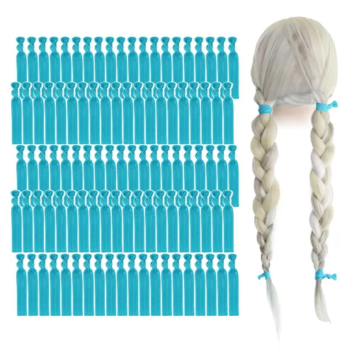Vista 39 de MEEDEE Paquete de 100 lazos para el cabello, color negro, sin pliegues, nudos suaves para mujeres, sin daño, adecuado para colas de caballo, yoga