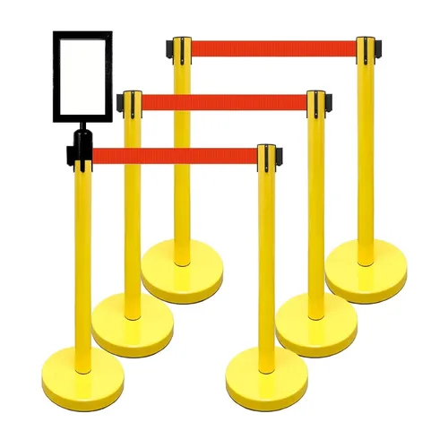 Vista 26 de VIP Crowd Control - Juego de barreras de seguridad con cinturones retráctiles, 91 cm de altura, cinturón de 198 cm y soporte de pared Cinturón