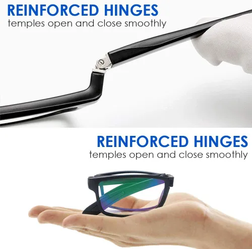 Vista 4 de LUFF Reading Glasses blue light blocking 4 Pairs Folding spring hinge Readers Women Men