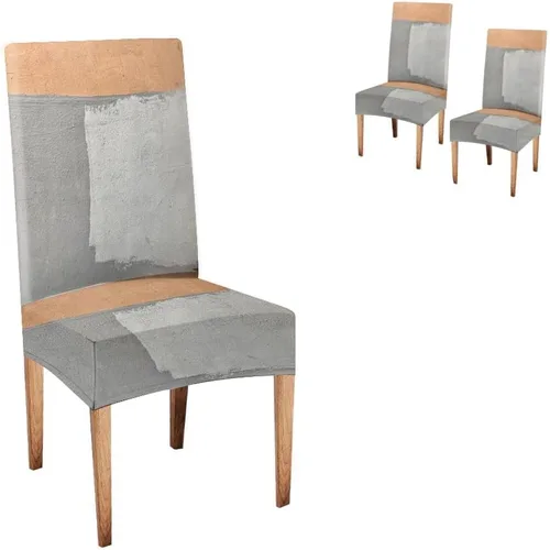 Vista 126 de TOMWISH Juego de 2 fundas para sillas de comedor, color turquesa y gris, fundas elásticas para sillas Parsons, de elastano, lavables, protectores