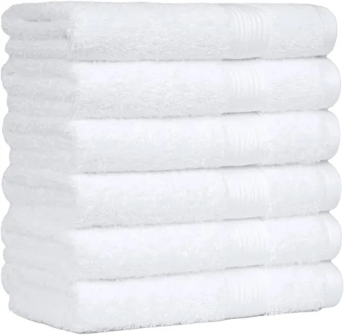 Vista 16 de Amazon Basics Juego de 6 toallas de gran tamaño resistentes a la decoloración, 100% algodón, altamente absorbentes, suaves, color verde azulado, 2