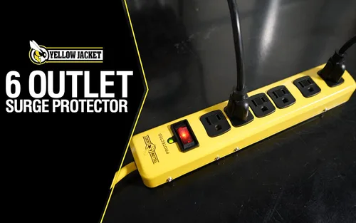 Vista 2 de Yellow Jacket 5138N - Protector de sobretensiones de cableado, con cable de 15 pies, 6 enchufes