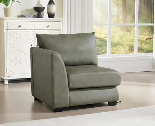 Vista 18 de EALSON Sofá modular seccional asiento medio sofá modular de piel sintética Asiento individual pieza seccional con funda extraíble marrón