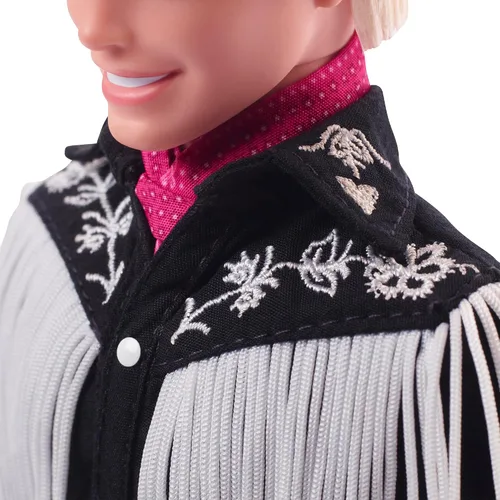 Vista 6 de Barbie Muñeca Ken coleccionable de la película con traje occidental blanco y negro (exclusiva)