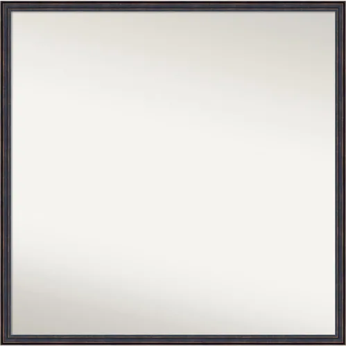 Vista 93 de Amanti Art Espejo de baño de bronce para sobre el fregadero, 25 x 26 pulgadas, espejo rectangular de bronce oscuro, marco de madera tradicional