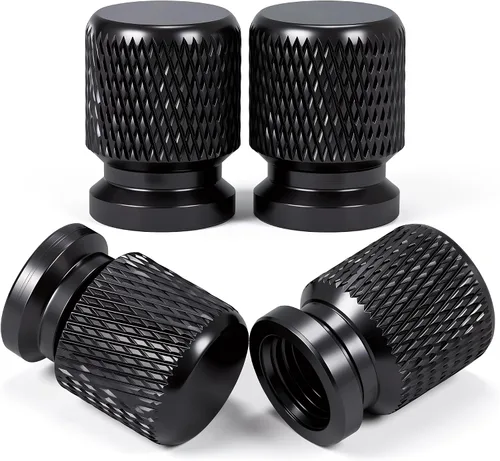 Vista 50 de 4 piezas de tapas de válvula de neumático con estilo púas, cubiertas de válvula de neumático universales de aleación de aluminio a prueba de polvo
