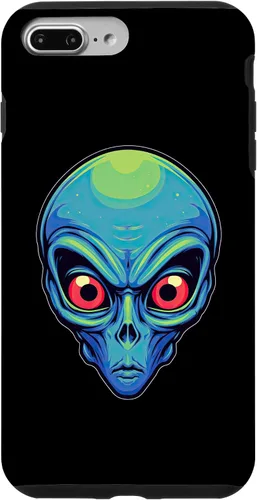 Vista 19 de iPhone 13 Pro Max Alien Face UFO Alien Head Funny Alien Case